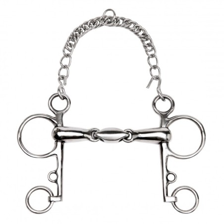 mors pelham double brisure inox